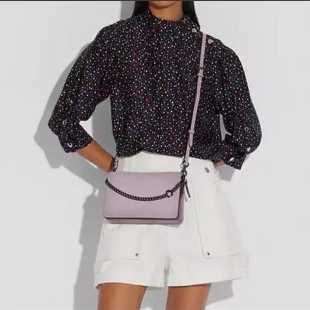 Coach Refined Calf Leather Signature Chain Crossbody in Lilac - Picture 6 of 6